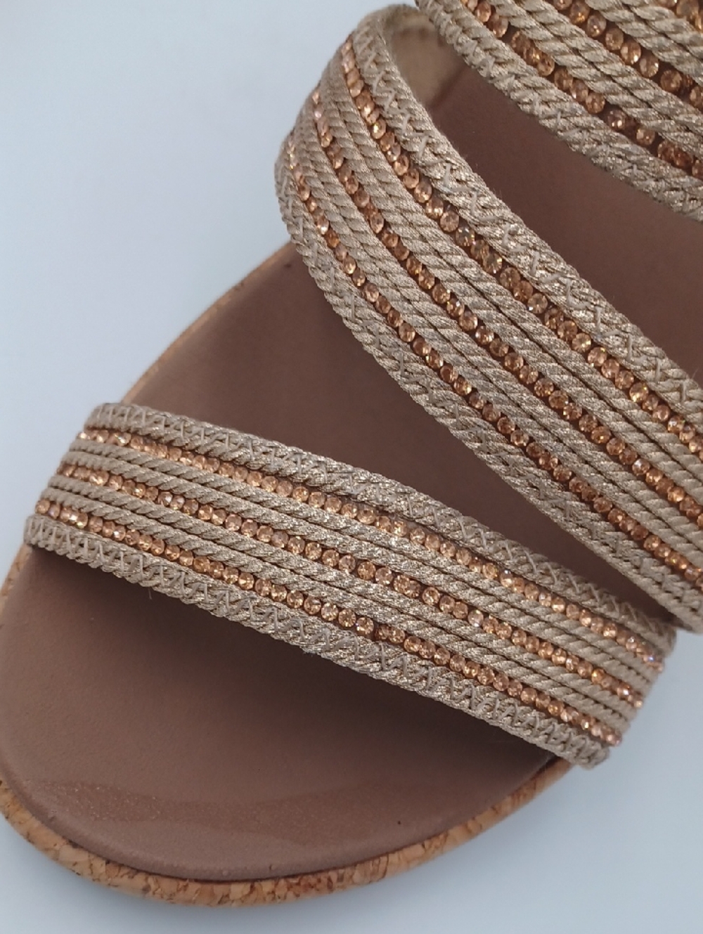 Skechers Beverlee Arch Fit Always Classy Rose Gold Wedge Sandal - Picture 7 of 12